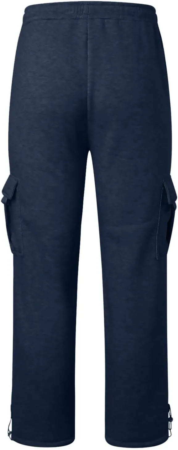 Mens Joggers for Workout Athletic Running Baggy Loose Fit Sweatpants Casual Drawstring Stretch Cargo Pants with Multi Pockets