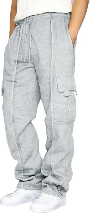 Mens Joggers for Workout Athletic Running Baggy Loose Fit Sweatpants Casual Drawstring Stretch Cargo Pants with Multi Pockets