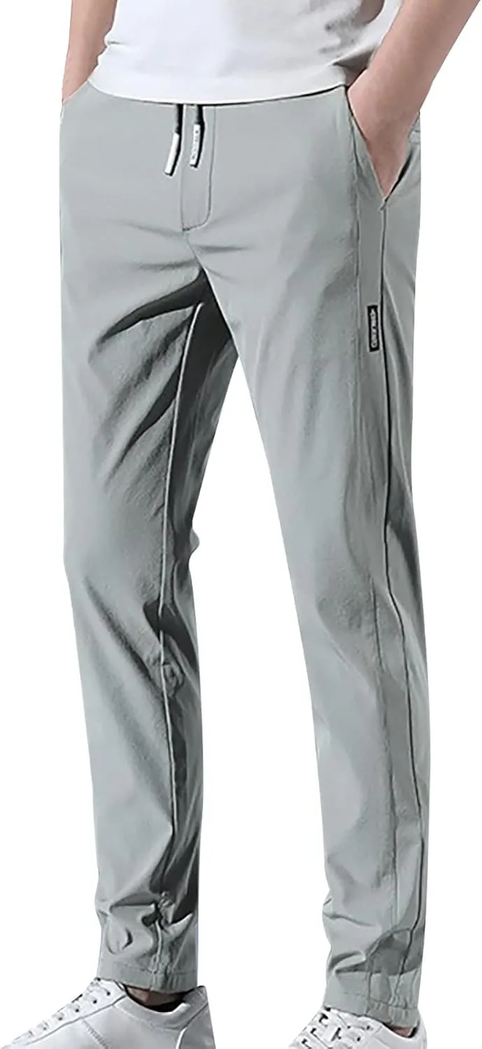 Mens Pant, Quick Drying Stretch Relax Fit Joggers Pant, Casual Comfy Sweatpants Trousers, Athletic Hiking Travel Pant