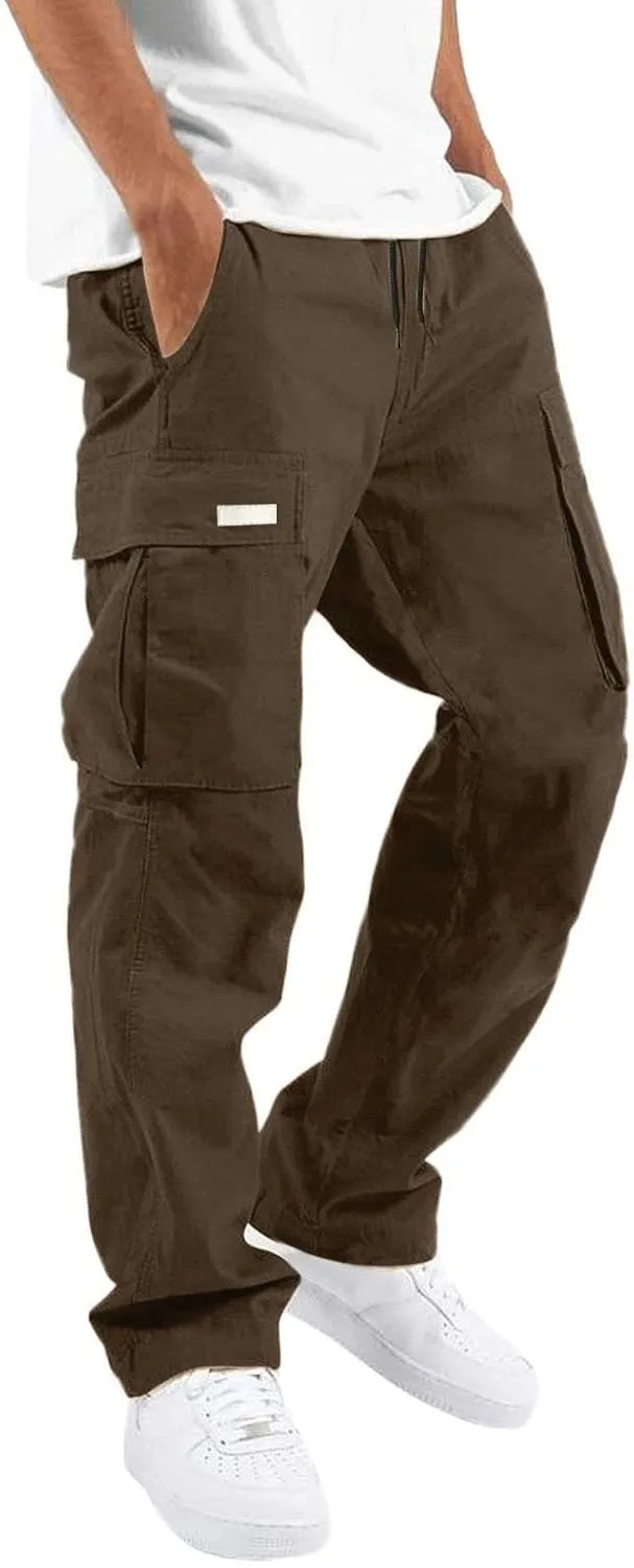 Mens Summer Lightweight Pants Loose Fit Straight Leg Sweatpants Cargo Pant with Pocket Casual Sports Outdoor Athletic Trouser