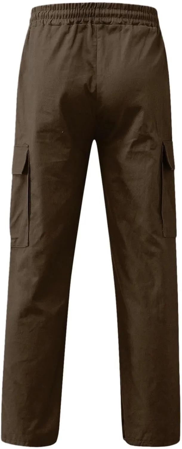 Mens Summer Lightweight Pants Loose Fit Straight Leg Sweatpants Cargo Pant with Pocket Casual Sports Outdoor Athletic Trouser
