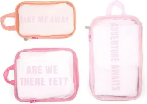 Miamica 3-Piece Luggage Packing Cubes, Pink  Includes Small, Medium and Large Suitcase Organizers with Durable Design