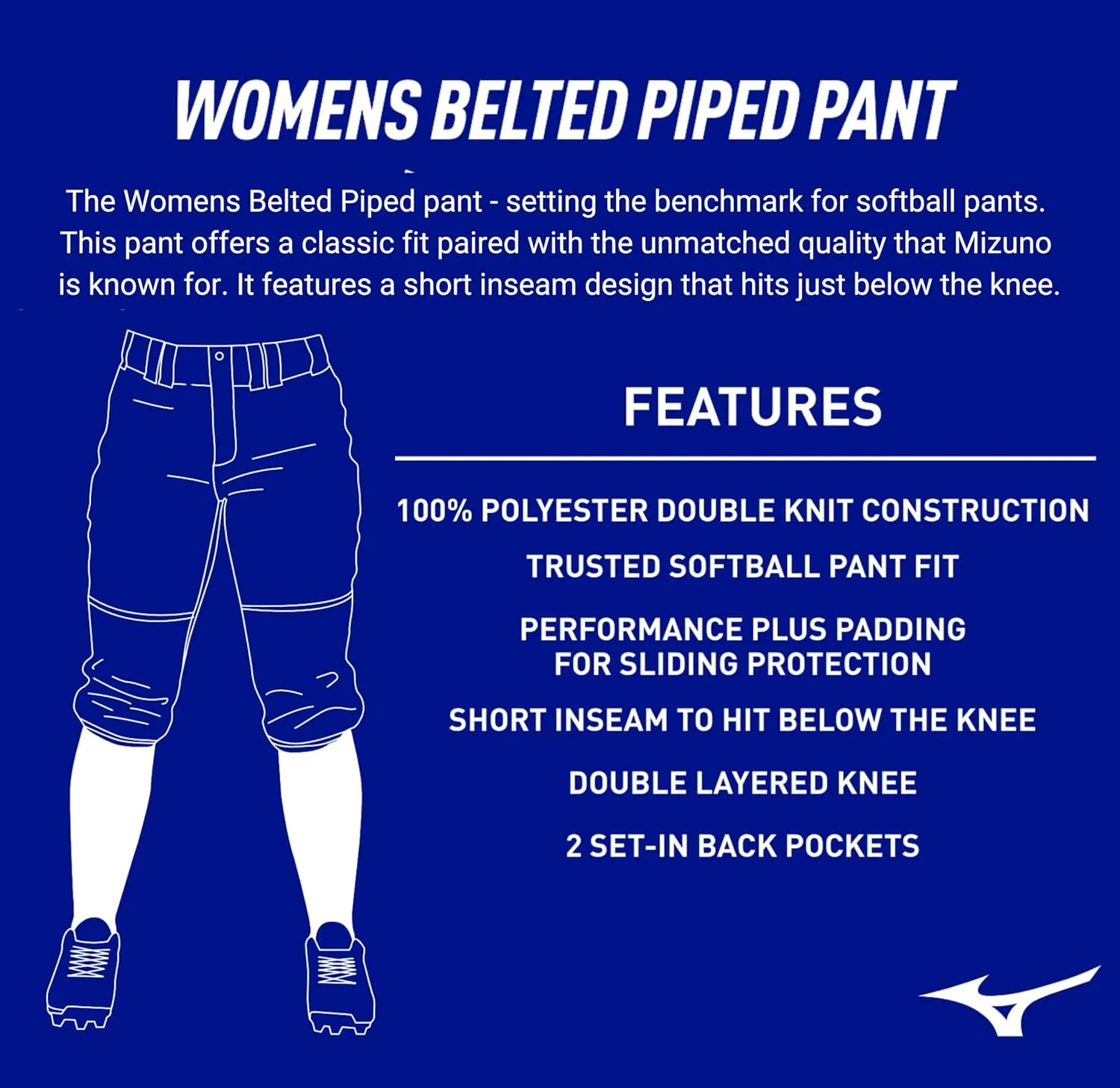 Mizuno Women's Belted Piped Pant