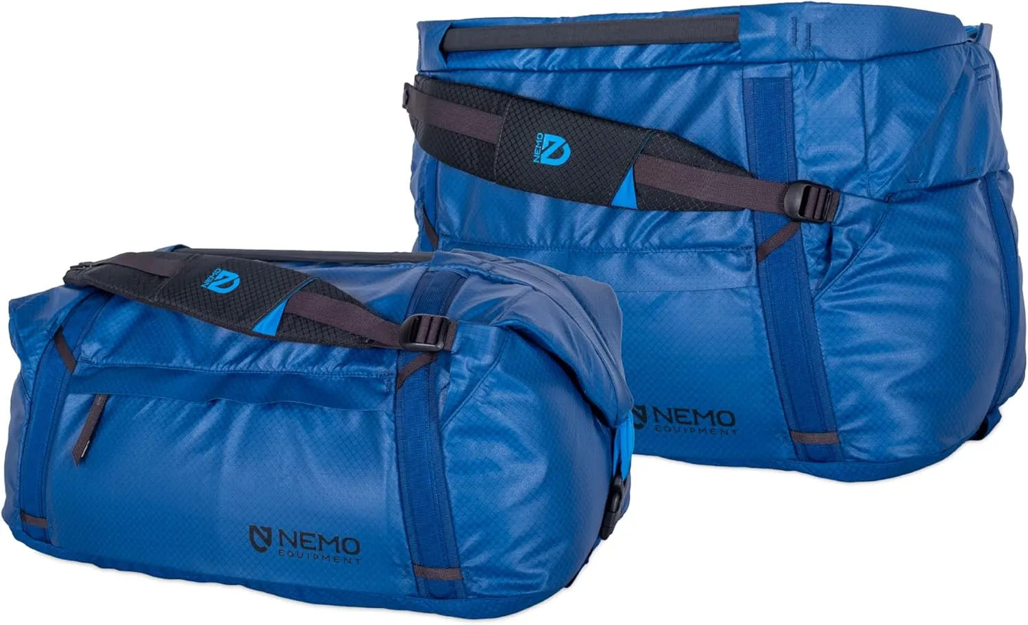 NEMO Equipment Double Haul Convertible Duffel & Tote Bag  Water-Resistant Gear Bag with Backpack Straps - 55L - Lake