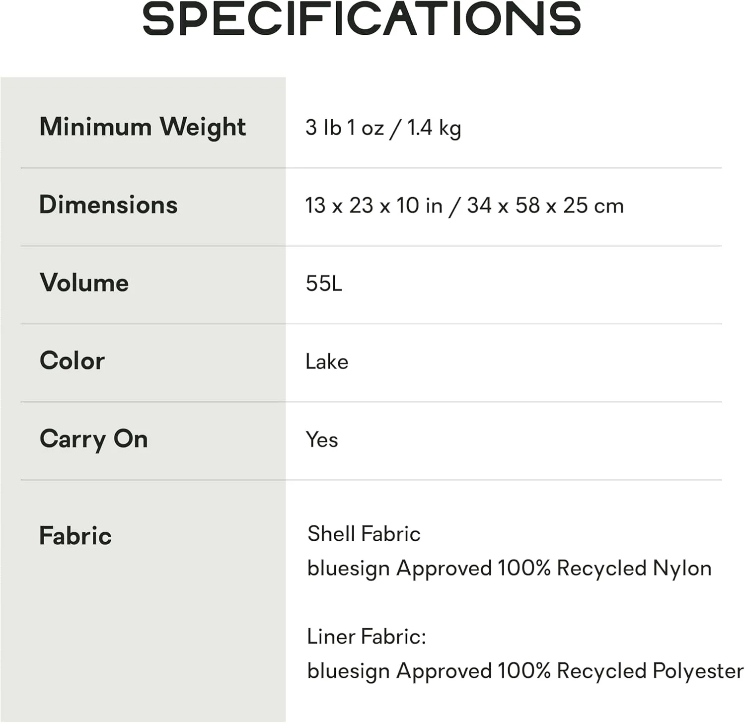 NEMO Equipment Double Haul Convertible Duffel & Tote Bag  Water-Resistant Gear Bag with Backpack Straps - 55L - Lake