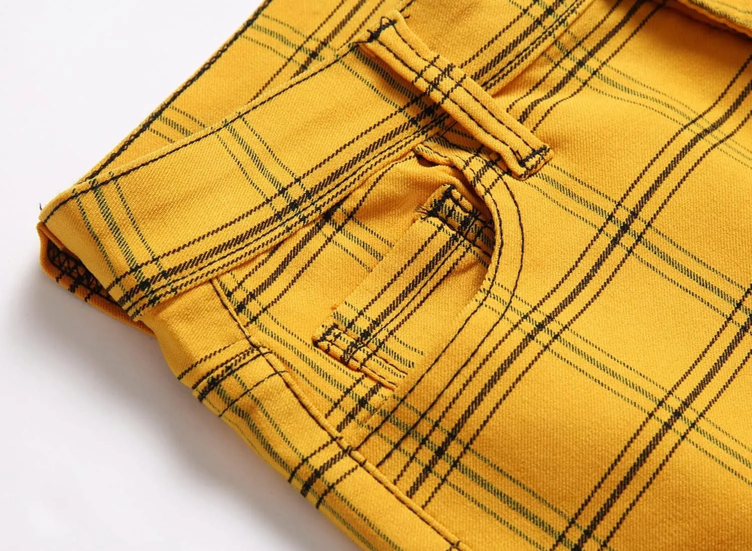 NOVOCCT Plaid Pants for Men - Skinny Mens Dress Pants - Stretch Slim Fit Business Casual Dress Chinos for Men