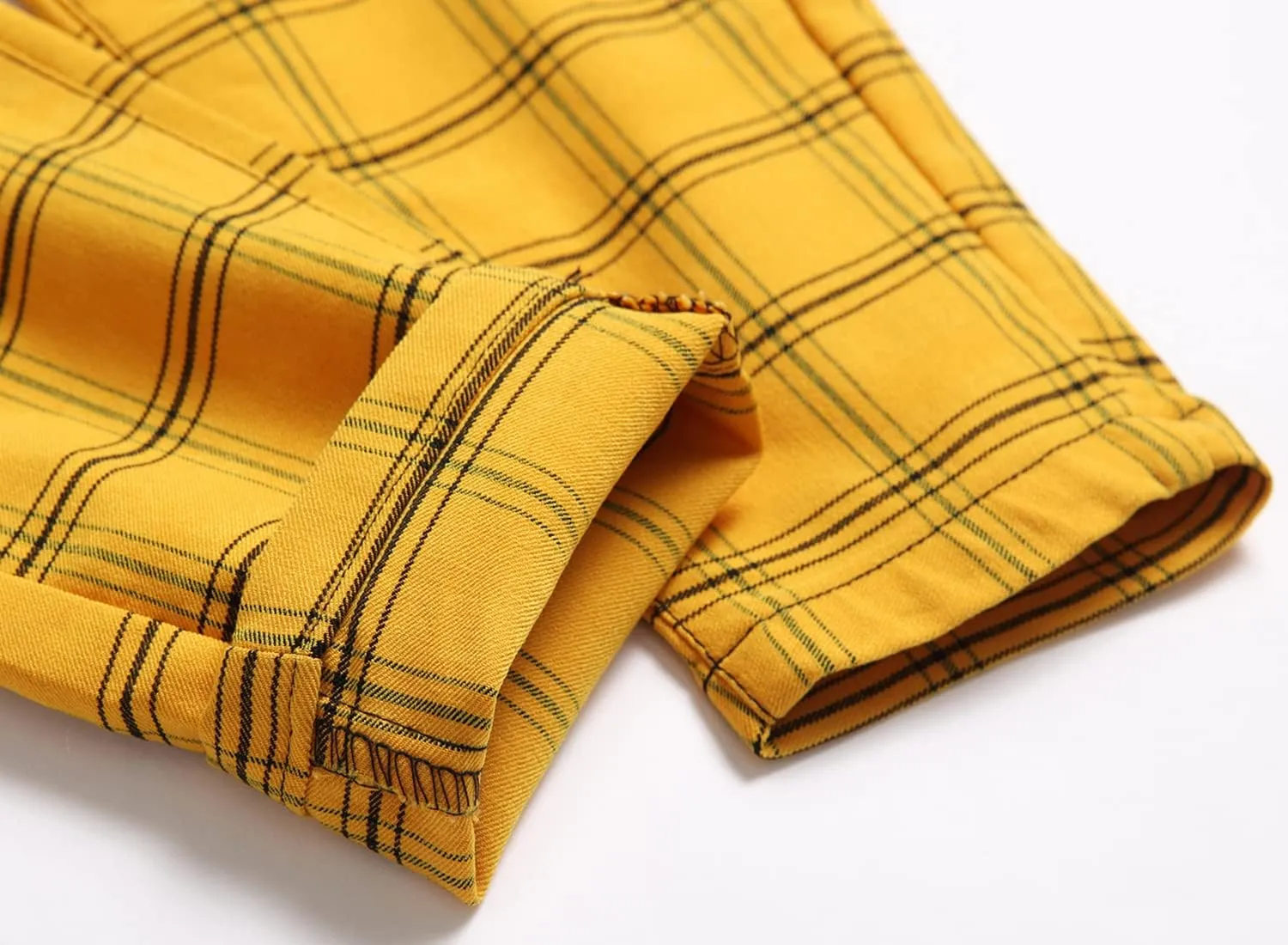 NOVOCCT Plaid Pants for Men - Skinny Mens Dress Pants - Stretch Slim Fit Business Casual Dress Chinos for Men