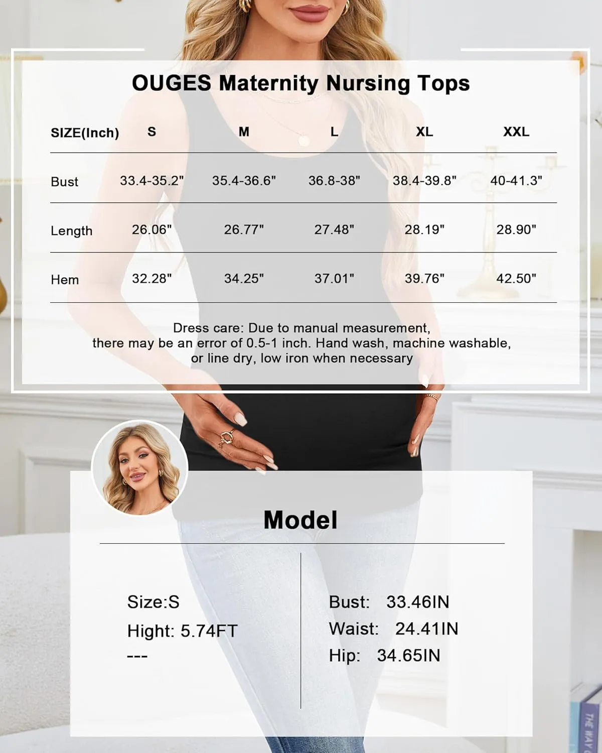 OUGES 2025 Womens Maternity Nursing Tank Tops Summer Scoop Neck Ruched Side Sleeveless Maternity Shirts Pregnancy Clothes