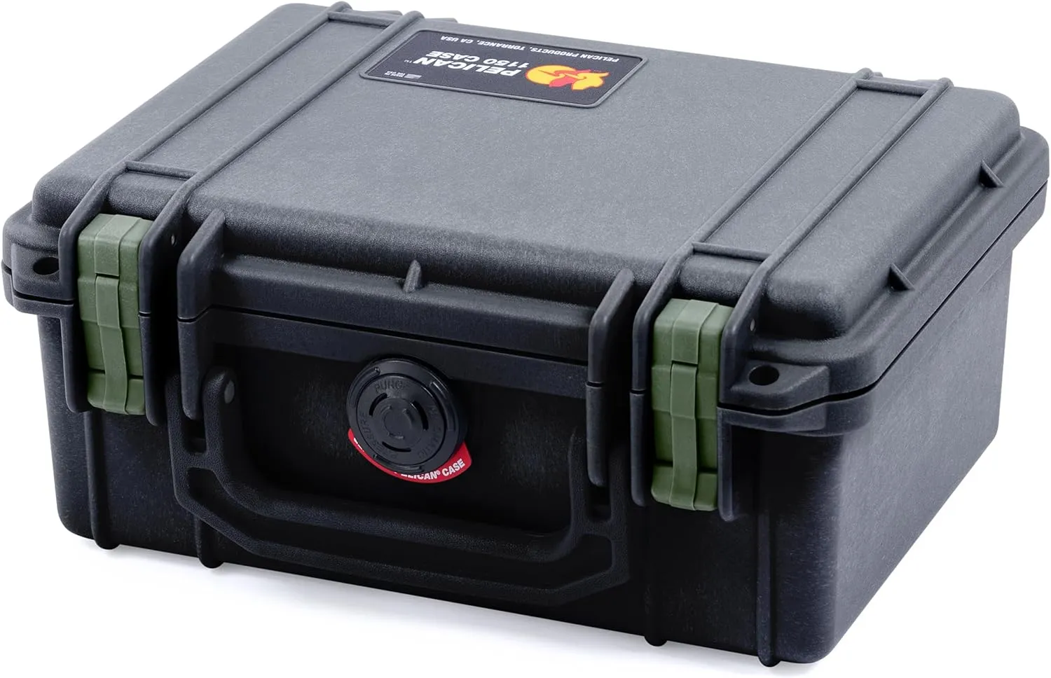 Pelican 1150 Case, Black with OD Green Latches, None (Case Only)