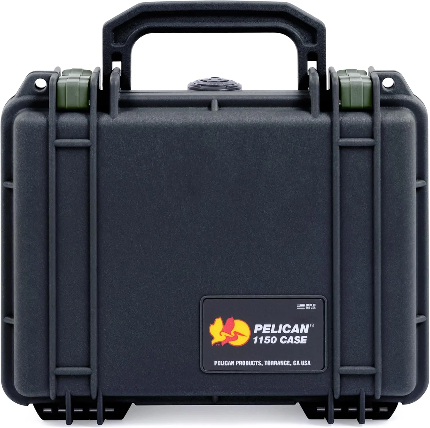 Pelican 1150 Case, Black with OD Green Latches, None (Case Only)