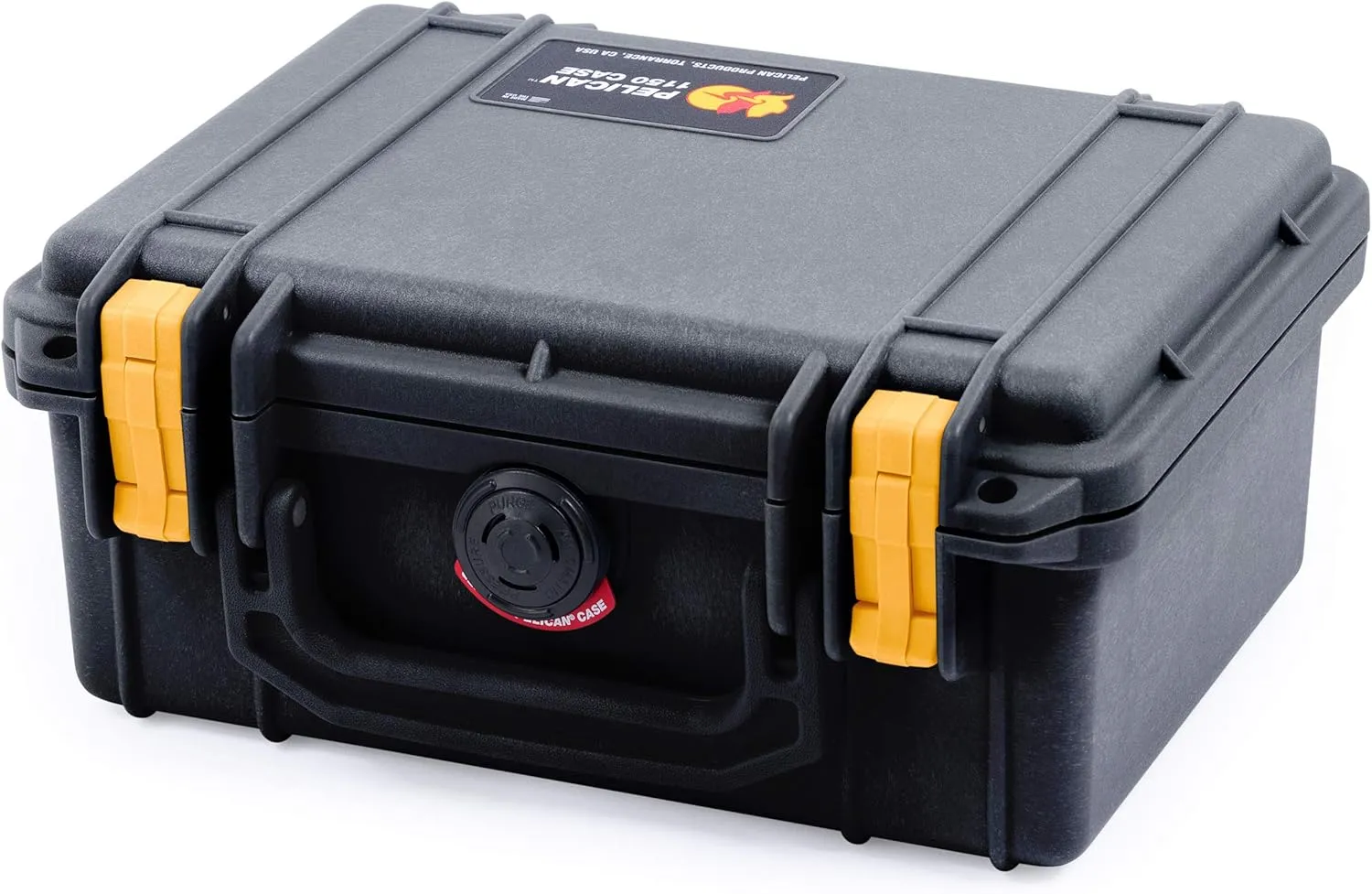 Pelican 1150 Case, Black with Yellow Latches, None (Case Only)