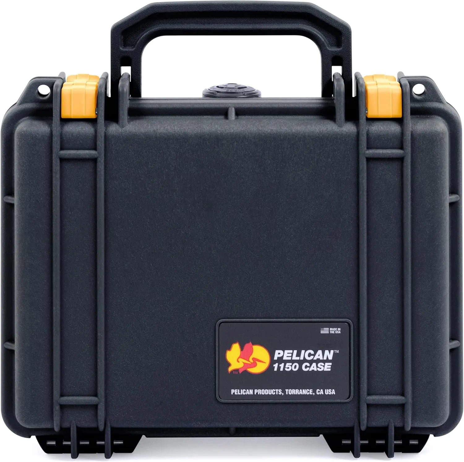 Pelican 1150 Case, Black with Yellow Latches, None (Case Only)
