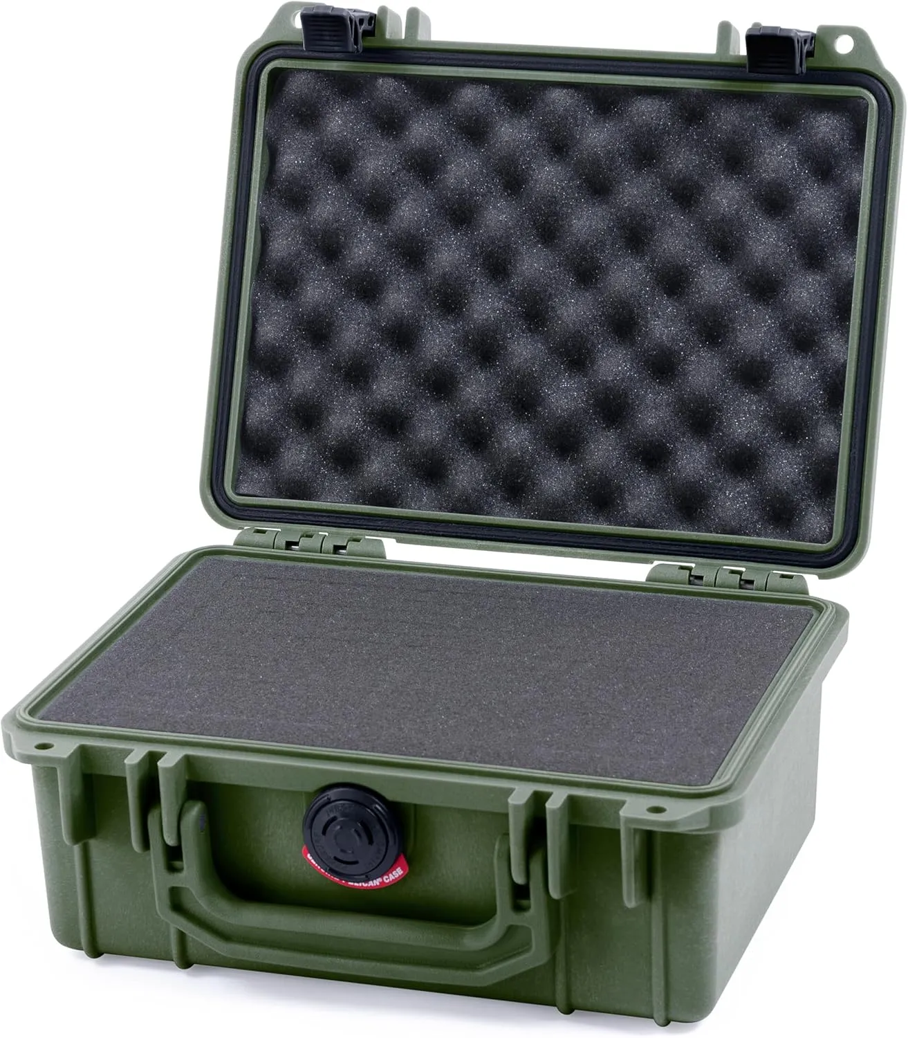Pelican 1150 Case, OD Green with Black Latches, Pick & Pluck Foam with Convolute Lid Foam