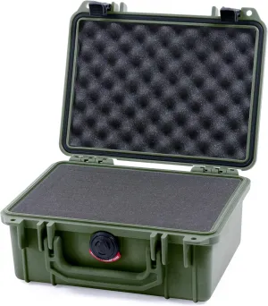 Pelican 1150 Case, OD Green with Black Latches, Pick & Pluck Foam with Convolute Lid Foam