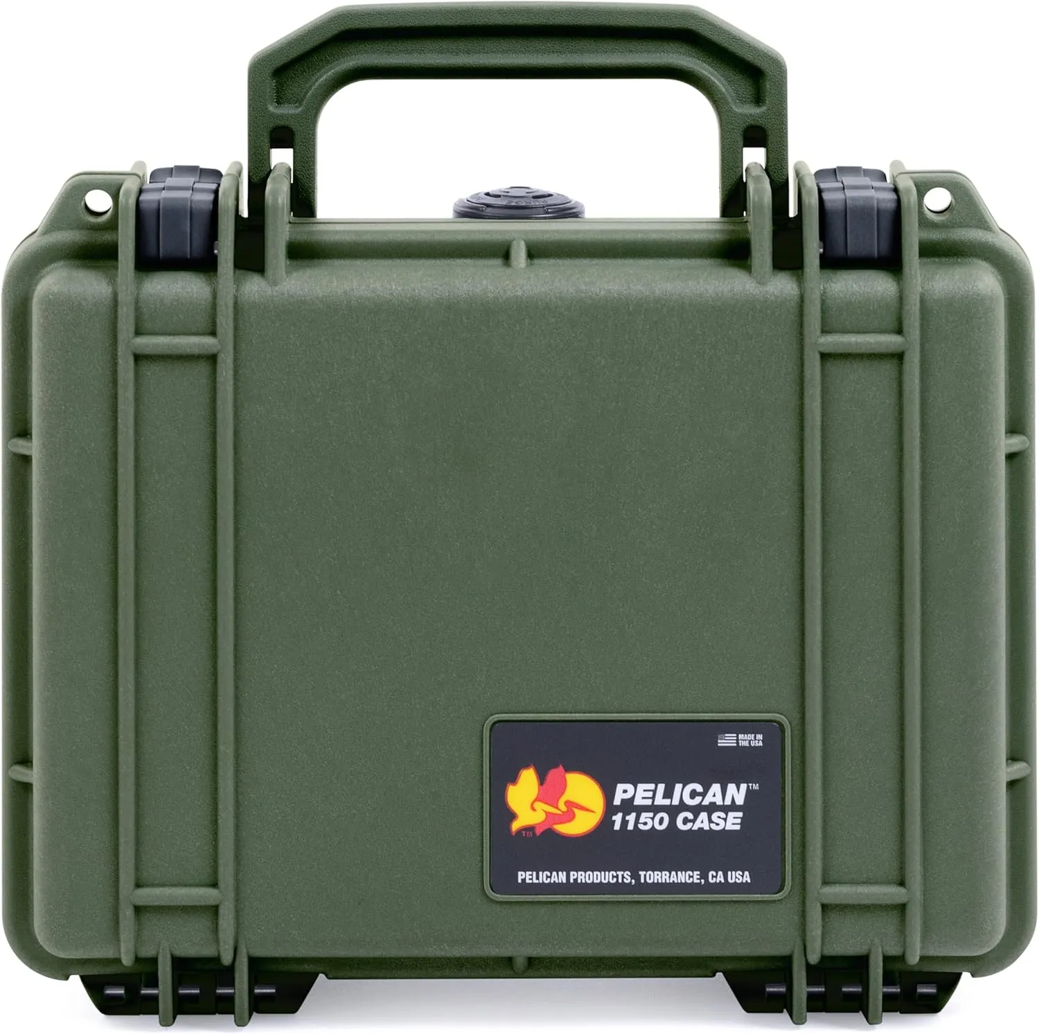 Pelican 1150 Case, OD Green with Black Latches, Pick & Pluck Foam with Convolute Lid Foam