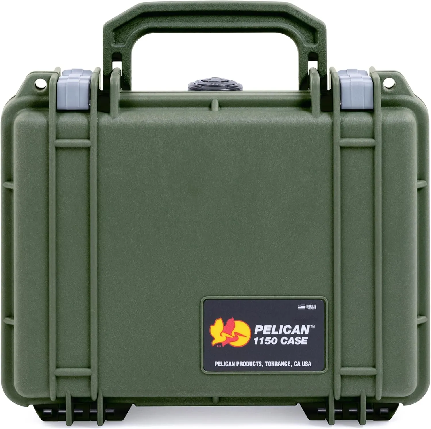 Pelican 1150 Case, OD Green with Silver Latches, Pick & Pluck Foam with Convolute Lid Foam