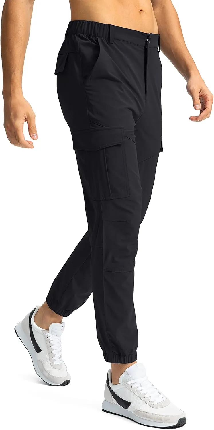Pinkbomb Men's Hiking Cargo Pants with 7 Pockets Slim Fit Stretch Joggers Golf Cargo Work Pants for Men