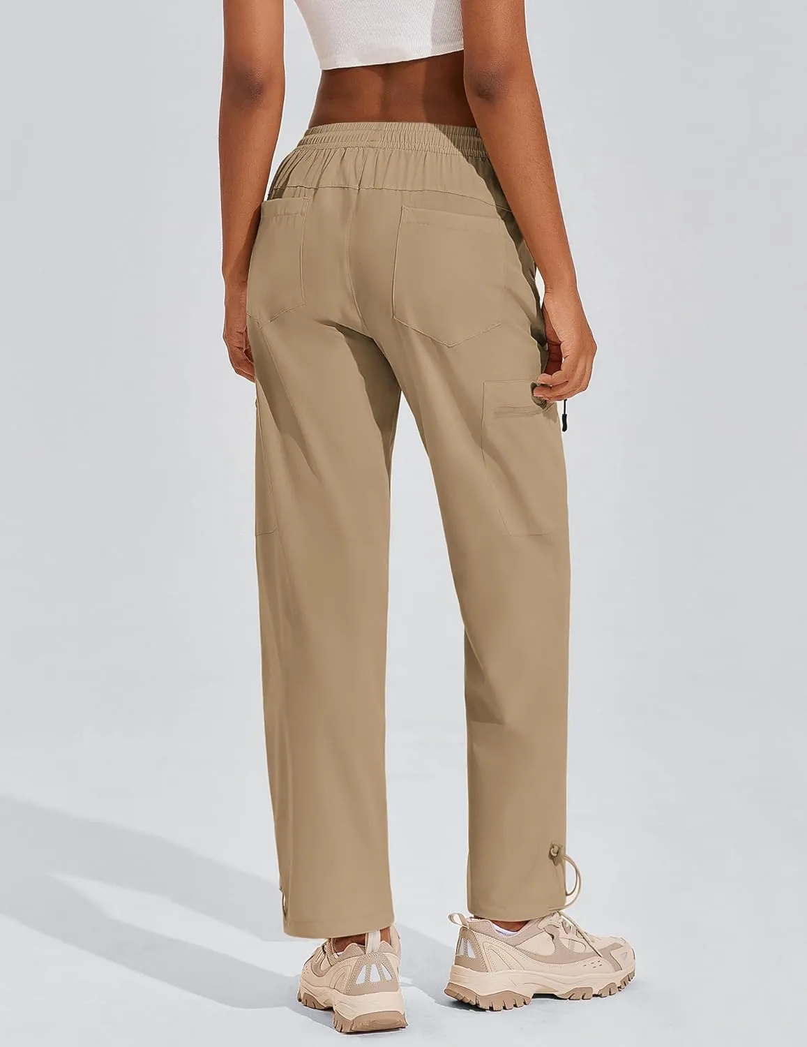 PINSPARK Hiking Pants Women Waterproof Quick Dry Cargo Lightweight UPF 50  Outdoor Joggers with Zip pockets
