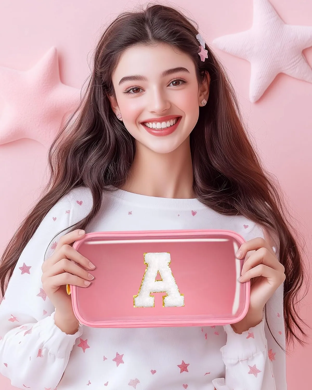 Pocmimut Birthday Gifts for Gifts,Personalized Initial Makeup Bag Cosmetic Pouch Toiletry Bag for Her Mom wife Teacher 18th Birthday Gifts for Girls,A