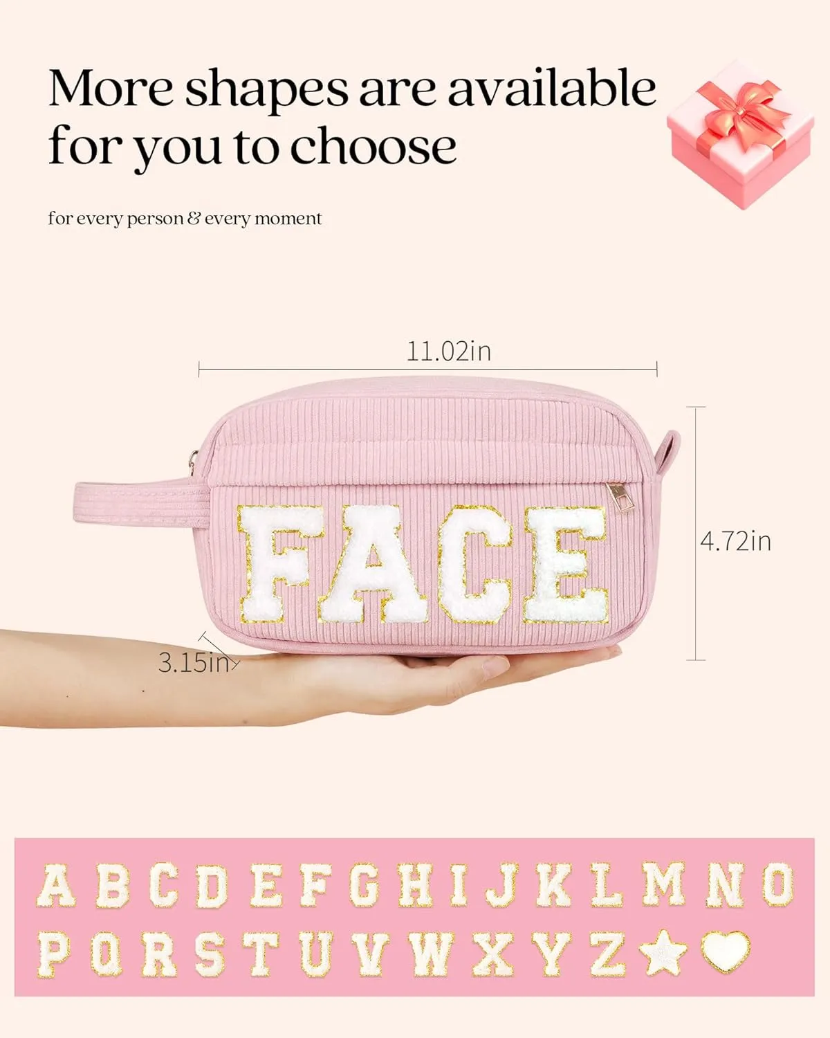 Pocmimut Birthday Gifts for Gifts,Personalized Initial Makeup Bag Cosmetic Pouch Toiletry Bag for Her Mom wife Teacher 18th Birthday Gifts for Girls,A