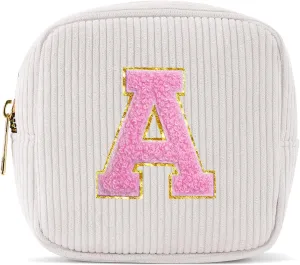 Pocmimut Birthday Gifts for Gifts,Personalized Initial Makeup Bag Cosmetic Pouch Toiletry Bag for Her Mom wife Teacher 18th Birthday Gifts for Girls,A