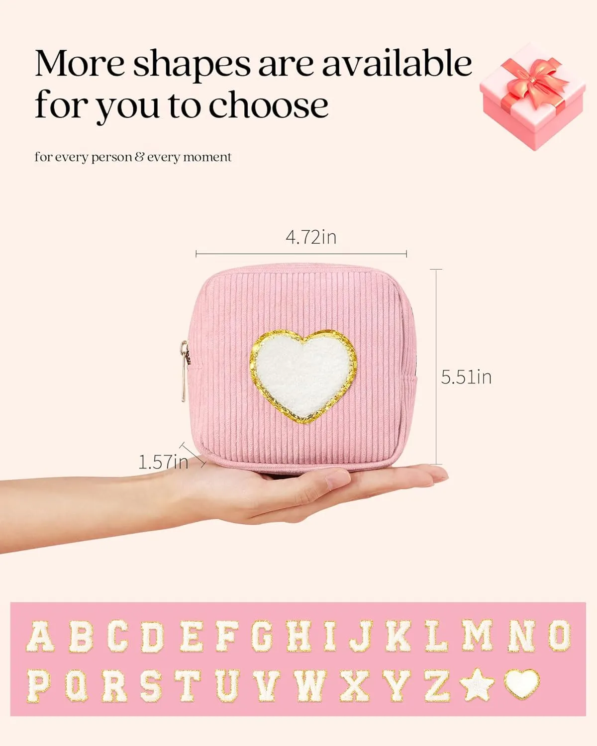 Pocmimut Birthday Gifts for Gifts,Personalized Initial Makeup Bag Cosmetic Pouch Toiletry Bag for Her Mom wife Teacher 18th Birthday Gifts for Girls,A