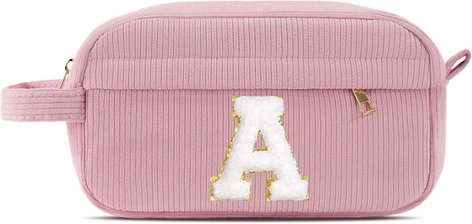 Pocmimut Birthday Gifts for Gifts,Personalized Initial Makeup Bag Cosmetic Pouch Toiletry Bag for Her Mom wife Teacher 18th Birthday Gifts for Girls,A