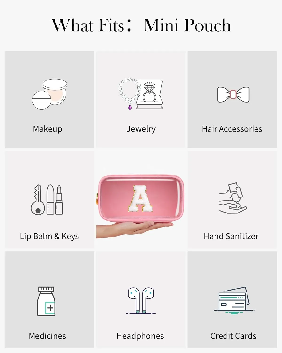 Pocmimut Birthday Gifts for Gifts,Personalized Initial Makeup Bag Cosmetic Pouch Toiletry Bag for Her Mom wife Teacher 18th Birthday Gifts for Girls,A