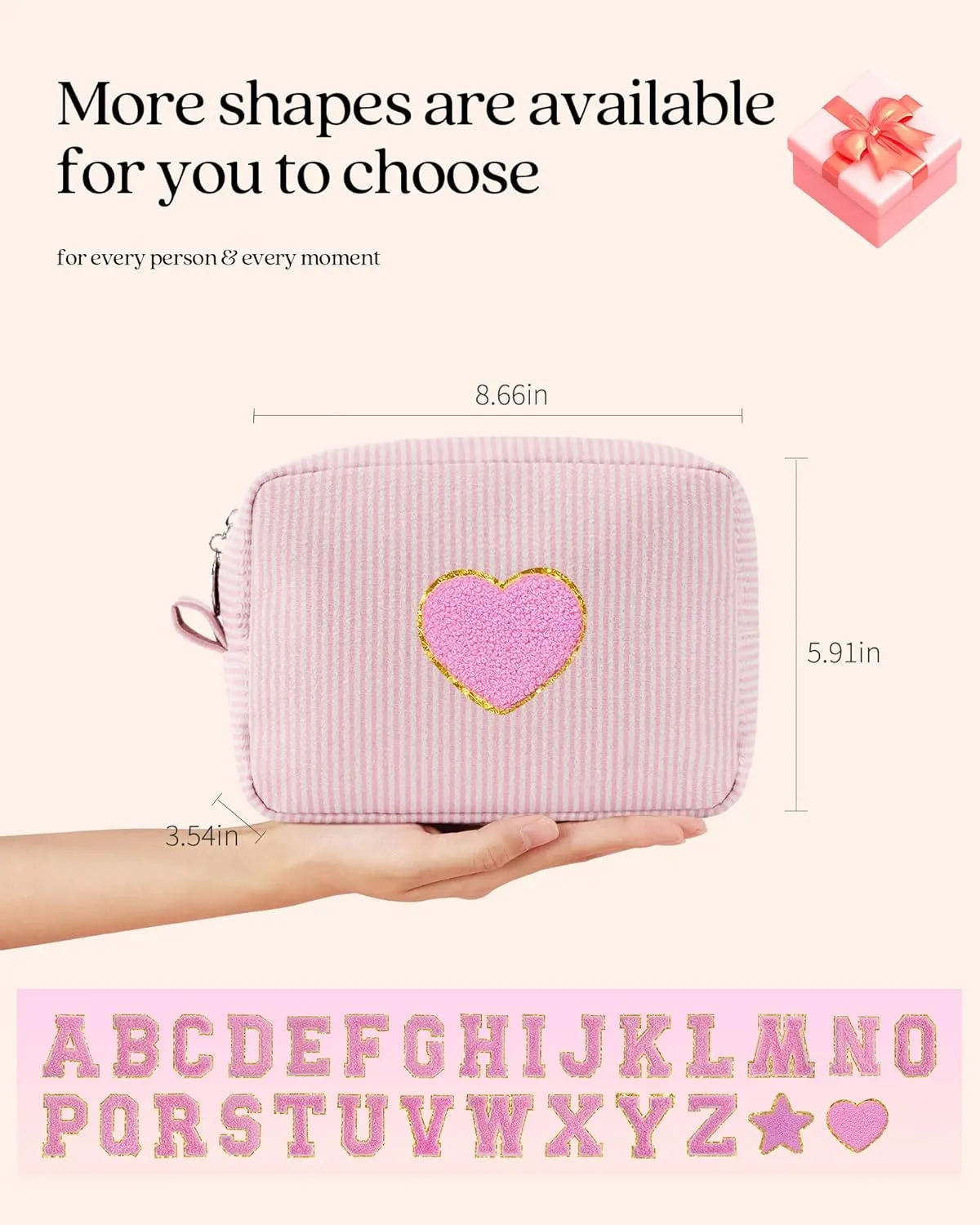 Pocmimut Makeup Bag,Initial Makeup Pouch Cosmetic Bag for Teen Girl Gifts Trendy Stuff - Christmas Gifts Birthday Gifts 18th Gift,K