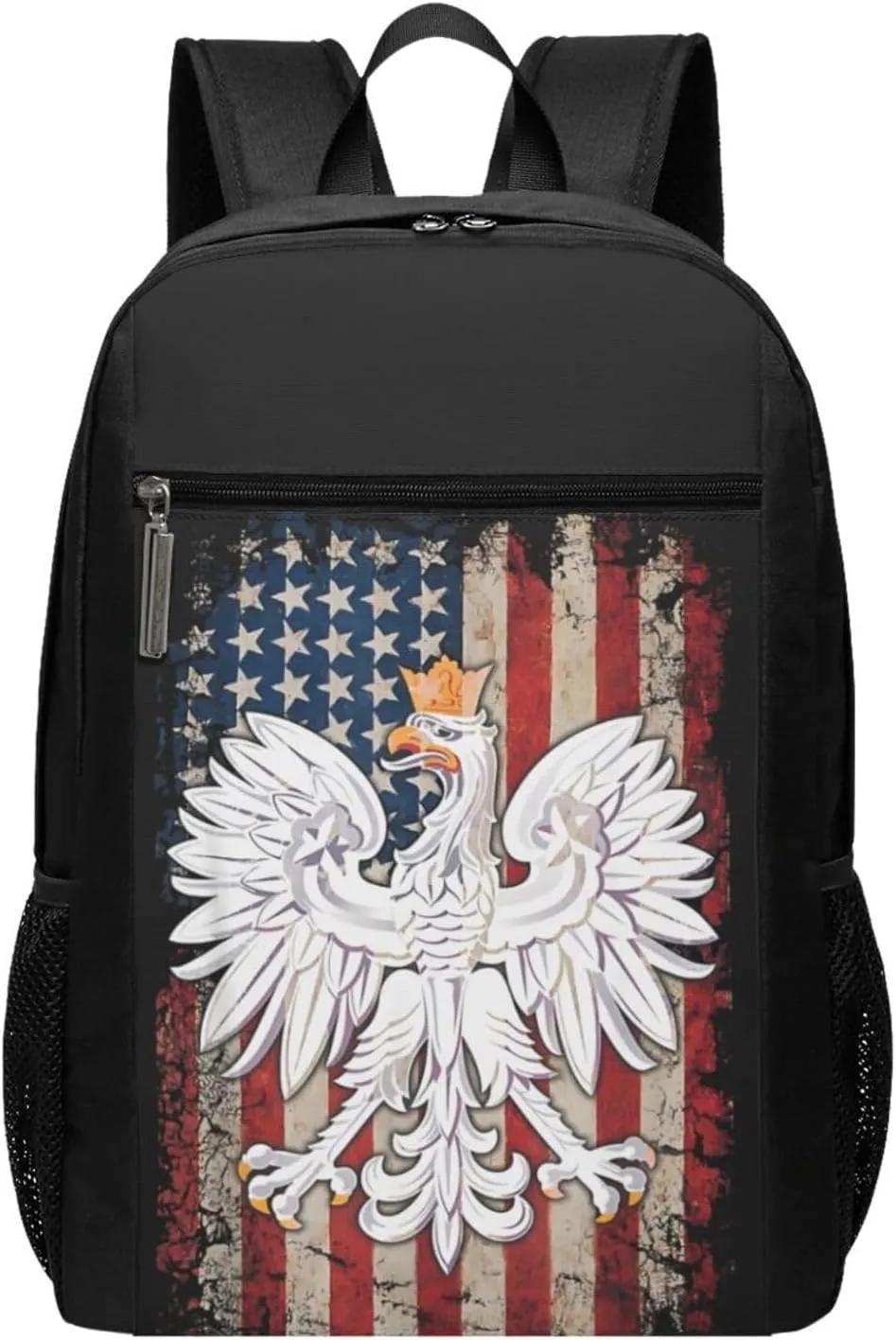 Polish Eagle American Flag Pride Backpack 17 Inch For Travel Laptops Backpack