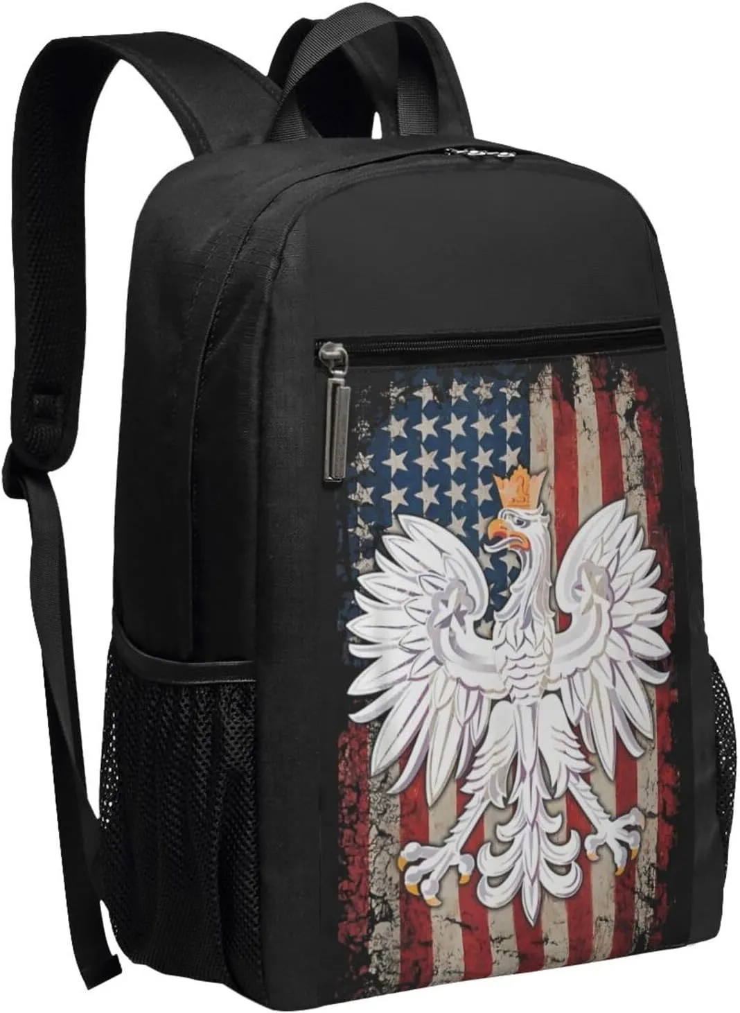 Polish Eagle American Flag Pride Backpack 17 Inch For Travel Laptops Backpack