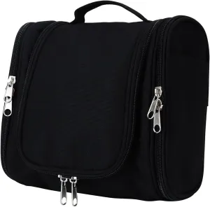 PSBP BEAUTY Mens Hanging Travel Toiletry Bag, Premium Portable Small Organizer Bag for Traveling Men & Women, for Organizing Toiletries, Travel Essentials, Makeup Products, Bathroom Supplies, Black
