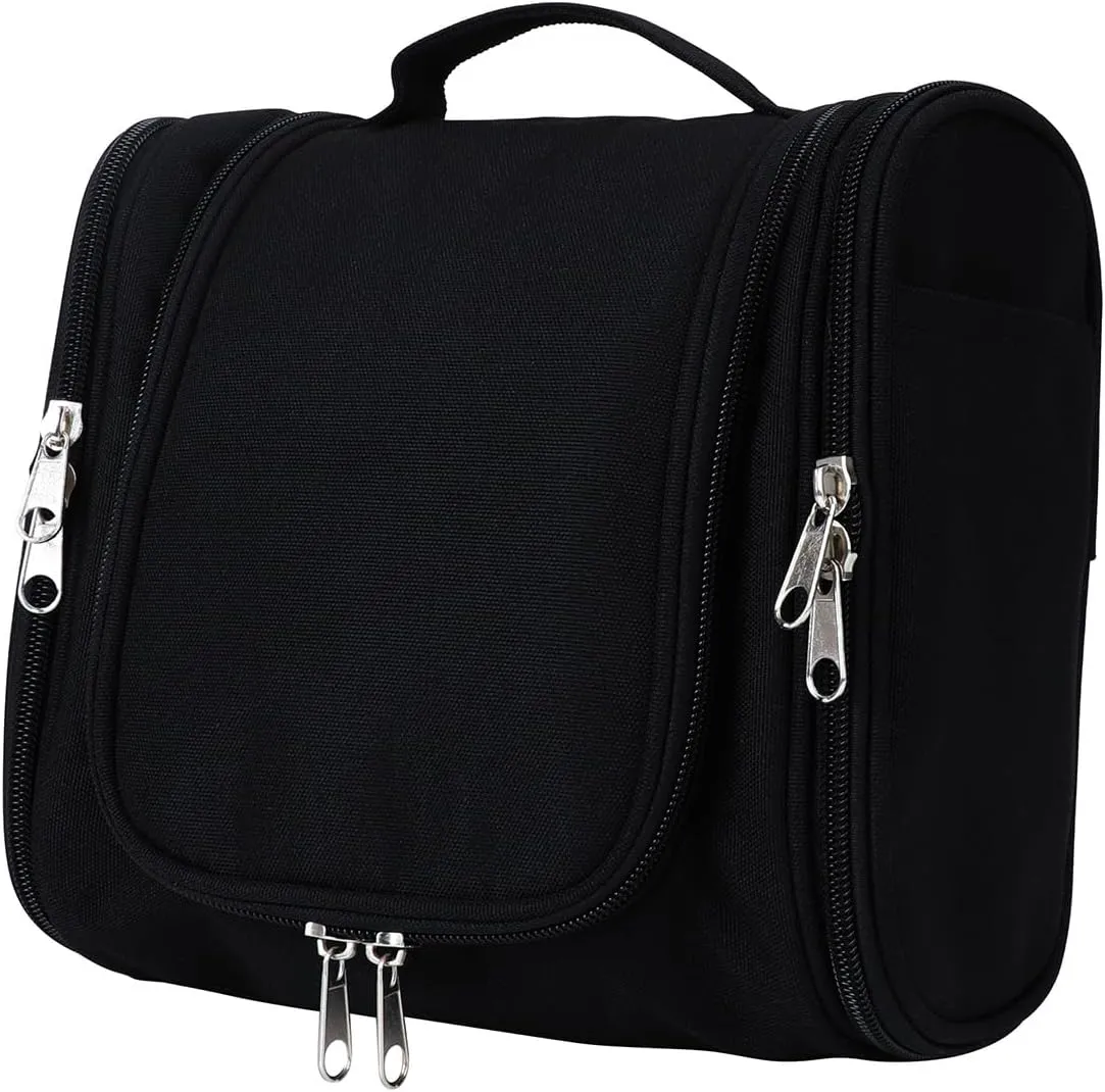 PSBP BEAUTY Mens Hanging Travel Toiletry Bag, Premium Portable Small Organizer Bag for Traveling Men & Women, for Organizing Toiletries, Travel Essentials, Makeup Products, Bathroom Supplies, Black