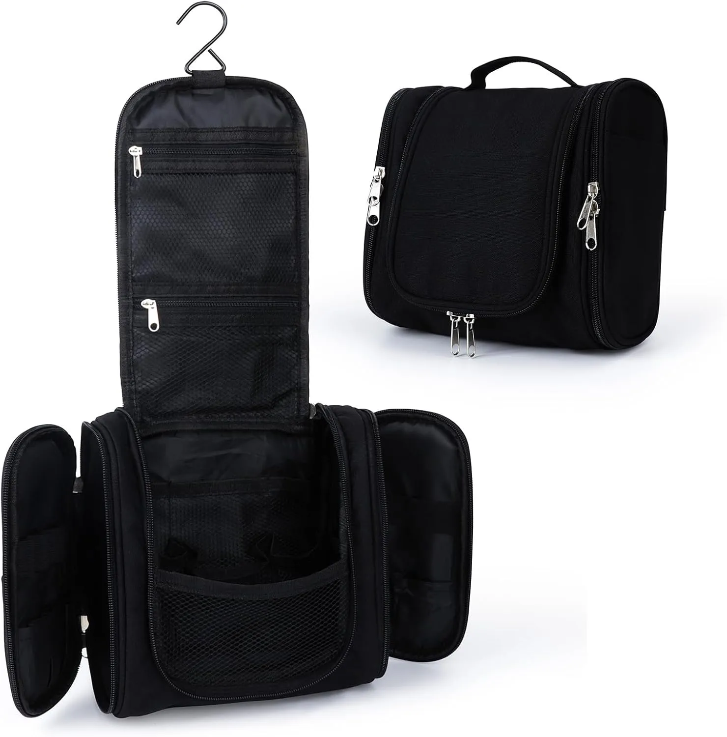 PSBP BEAUTY Mens Hanging Travel Toiletry Bag, Premium Portable Small Organizer Bag for Traveling Men & Women, for Organizing Toiletries, Travel Essentials, Makeup Products, Bathroom Supplies, Black