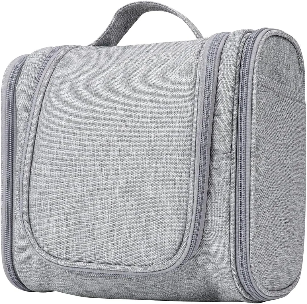 PSBP BEAUTY Mens Hanging Travel Toiletry Bag, Premium Portable Small Organizer Bag for Traveling Men & Women, for Organizing Toiletries, Travel Essentials, Makeup Products, Bathroom Supplies, Grey