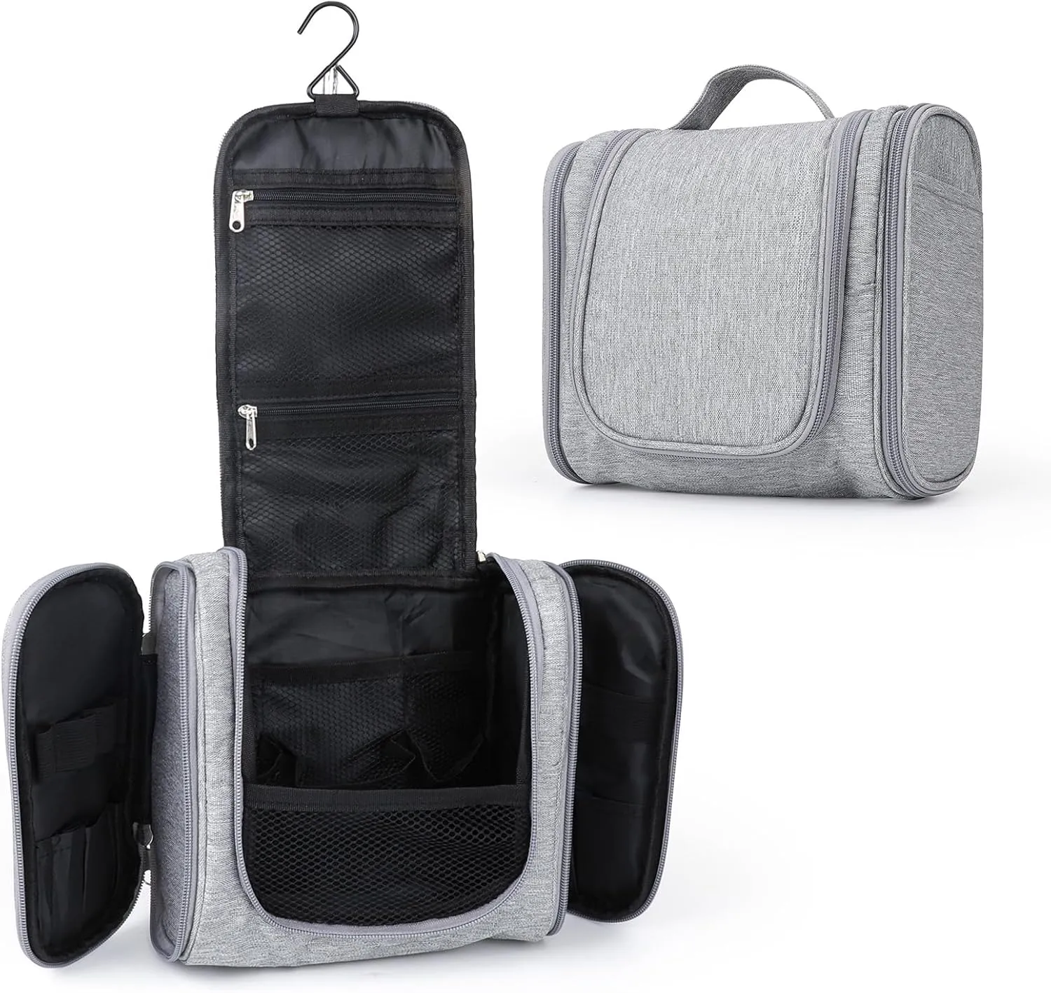 PSBP BEAUTY Mens Hanging Travel Toiletry Bag, Premium Portable Small Organizer Bag for Traveling Men & Women, for Organizing Toiletries, Travel Essentials, Makeup Products, Bathroom Supplies, Grey