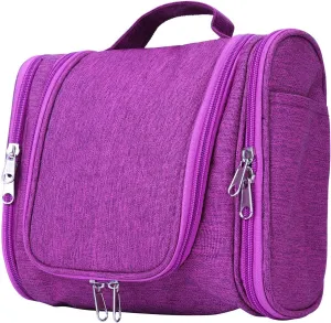 PSBP BEAUTY Mens Hanging Travel Toiletry Bag, Premium Portable Small Organizer Bag for Traveling Men & Women, for Organizing Toiletries, Travel Essentials, Makeup Products, Bathroom Supplies, Purple