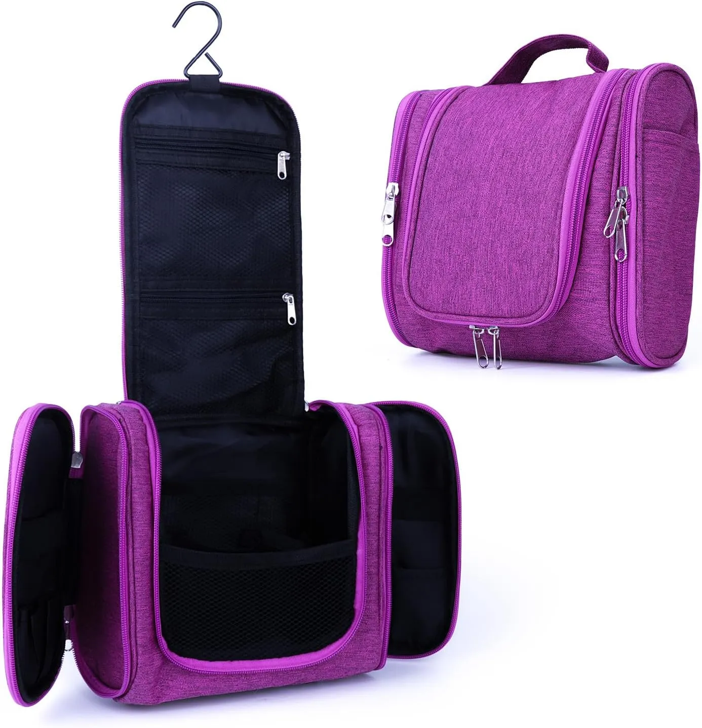 PSBP BEAUTY Mens Hanging Travel Toiletry Bag, Premium Portable Small Organizer Bag for Traveling Men & Women, for Organizing Toiletries, Travel Essentials, Makeup Products, Bathroom Supplies, Purple