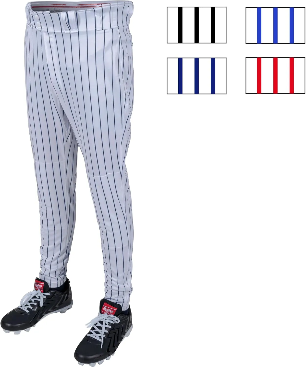 Rawlings Boys' PRO 150 Series Baseball Pants | Tapered Jogger Fit | Youth Sizes | Pinstripe | Multiple Colors