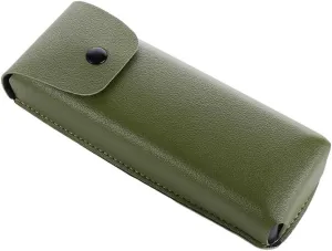 Retro Waistpack Glasses Case - Portable PU Leather Eyeglass Holder Sunglass Pouch with Belt Clip for Men/Women(Green)
