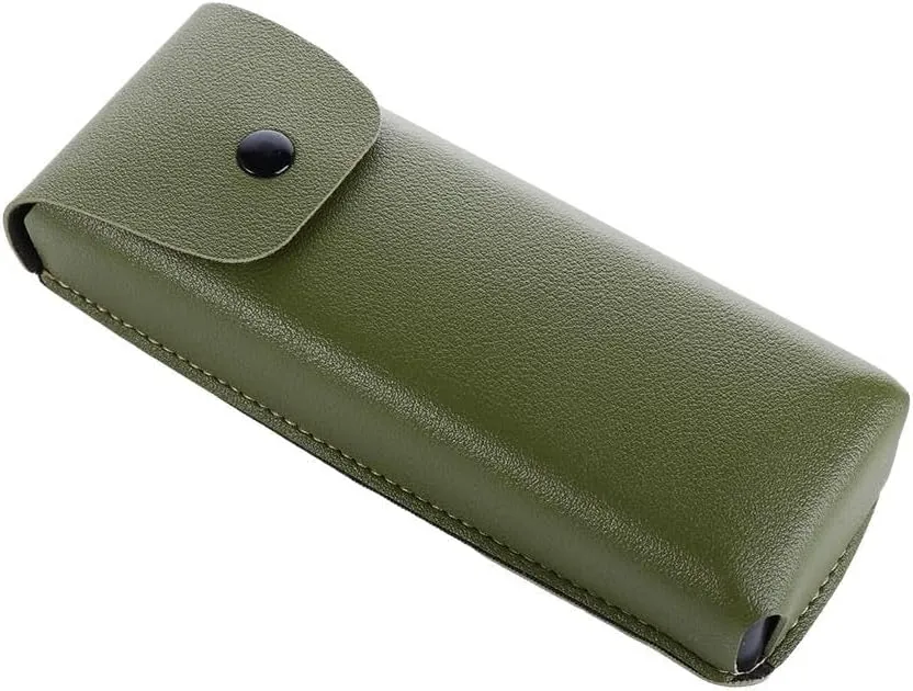 Retro Waistpack Glasses Case - Portable PU Leather Eyeglass Holder Sunglass Pouch with Belt Clip for Men/Women(Green)