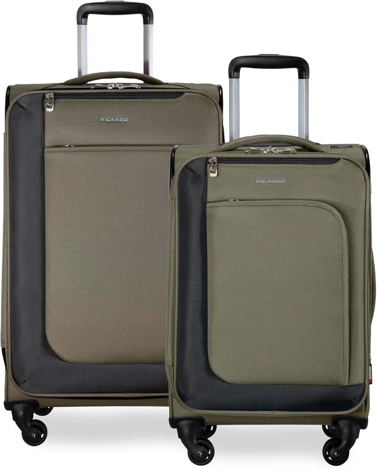 Ricardo Beverly Hills Aspen Springs 2-PC Luggage Set  Lightweight Softside Suitcase Set of 2 with 20 Carry-On & 24 Medium Check-In Spinner, Olive