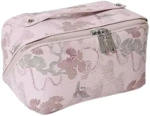 SAILYLENCEY]Travel Makeup Bag - PU leather Waterproof, Large capacityWith divider and storage bagPortable with handle