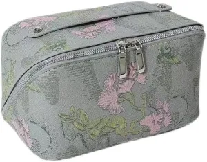 SAILYLENCEY]Travel Makeup Bag - PU leather Waterproof, Large capacityWith divider and storage bagPortable with handle