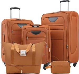 Softside Luggage Expandable 3 Piece Set with Duffel Bag - Spinner Wheel Suitcase
