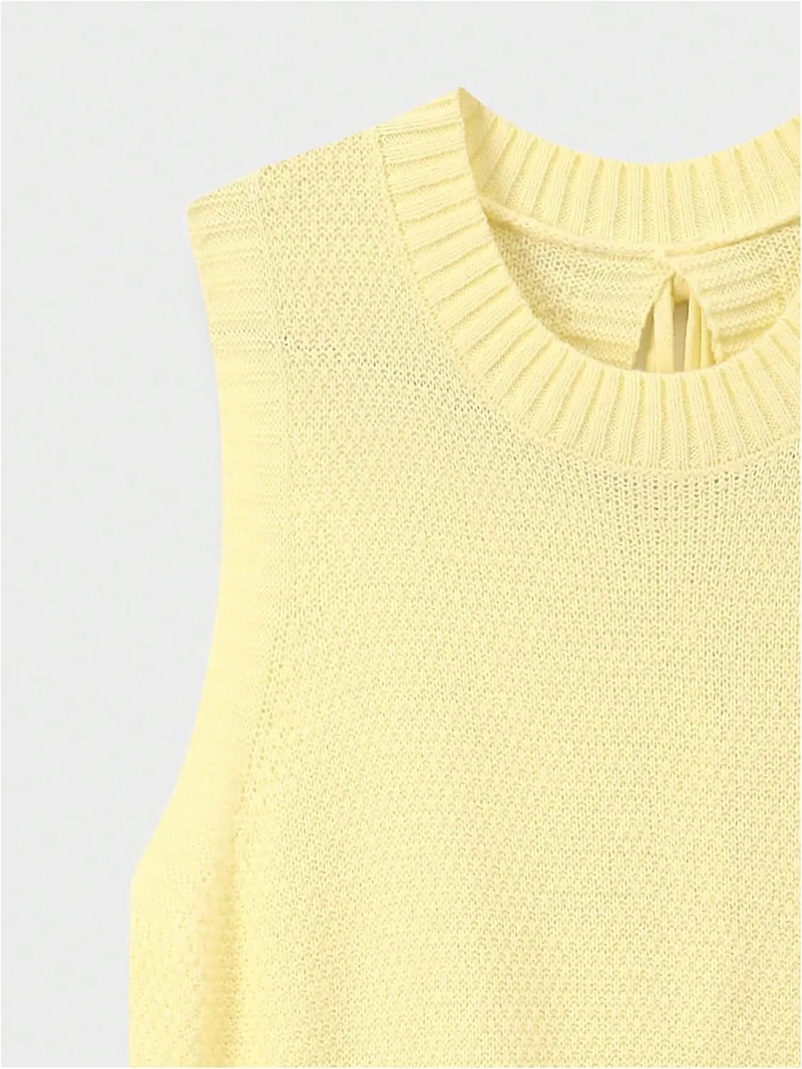 SOLY HUX Women's Tie Open Back Sweater Vest Crew Neck Sleeveless Backless Knit Tank Tops