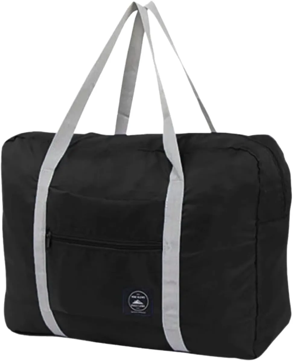 Spirit Airlines Approved Foldable Duffel Bag - Lightweight Carry-On Tote for Sports, Weekend & Overnight Travel - Perfect for Men & Women, (Black)
