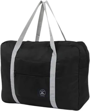 Spirit Airlines Approved Foldable Duffel Bag - Lightweight Carry-On Tote for Sports, Weekend & Overnight Travel - Perfect for Men & Women, (Black)