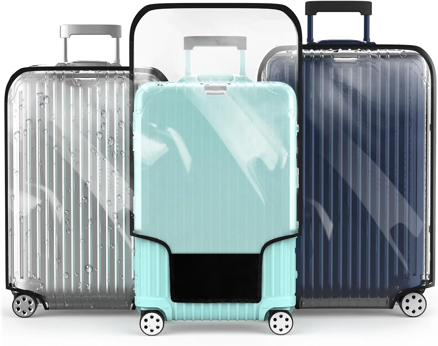 Suitcase Covers For Luggage, 28 Inch Clear PVC Luggage Covers Protector Full Thicken Transparent Waterproof Suitcase Sleeve With Large Velcro for 20"-30" Wheeled Suitcases