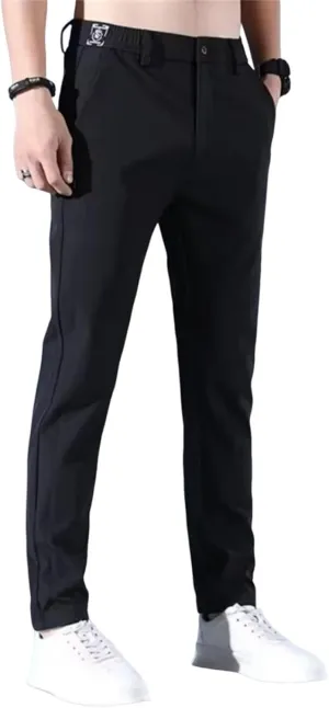 Sweatpants for Men Tapered Combat Slacks Man Track Slimming Elasticated Waist Solid Split Ripstop Pant